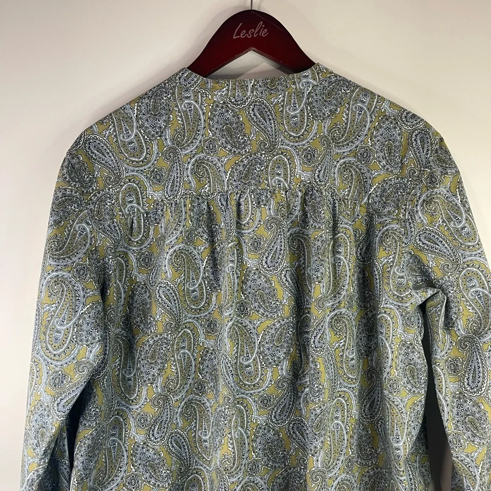 Lands'‎ End Paisley Blouse - Gray and Yellow - Picture 9 of 12